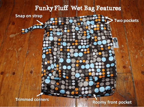 features of funky fluff wet bag