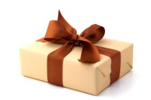 Gift with brown ribbon Gift with brown ribbon