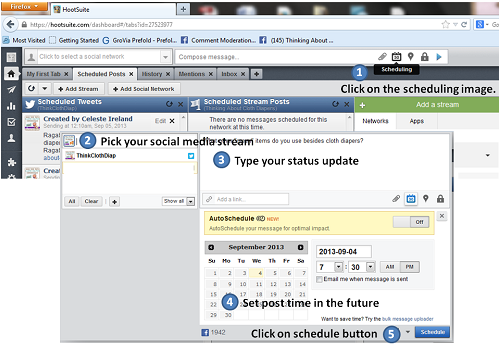 scheduling posts with hootsuite
