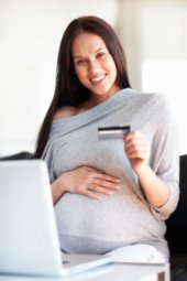 Pregnant shopper buying online