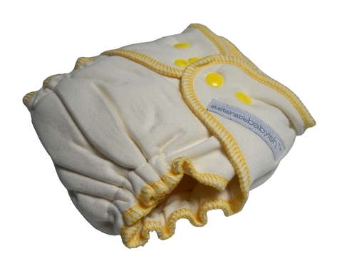 sustainablebabyish sloomb organic cotton and bamboo overnight fitted lemon