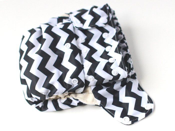smart bottoms organic cotton all-in-one cloth diaper "Epic" black & white chevron